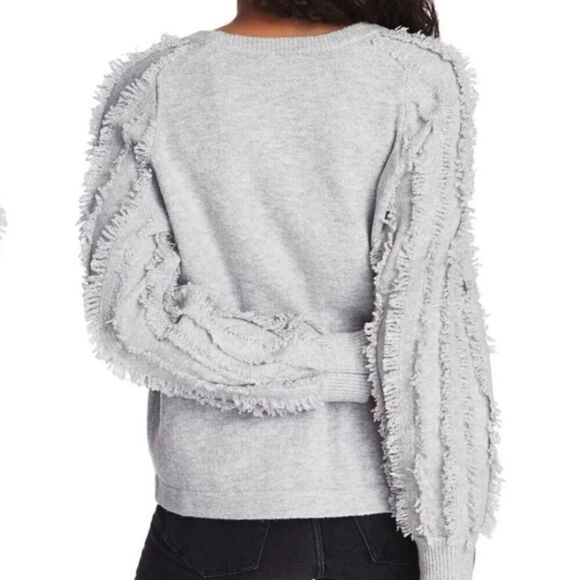 1. State grey fringe sweater size small - Picture 2 of 10